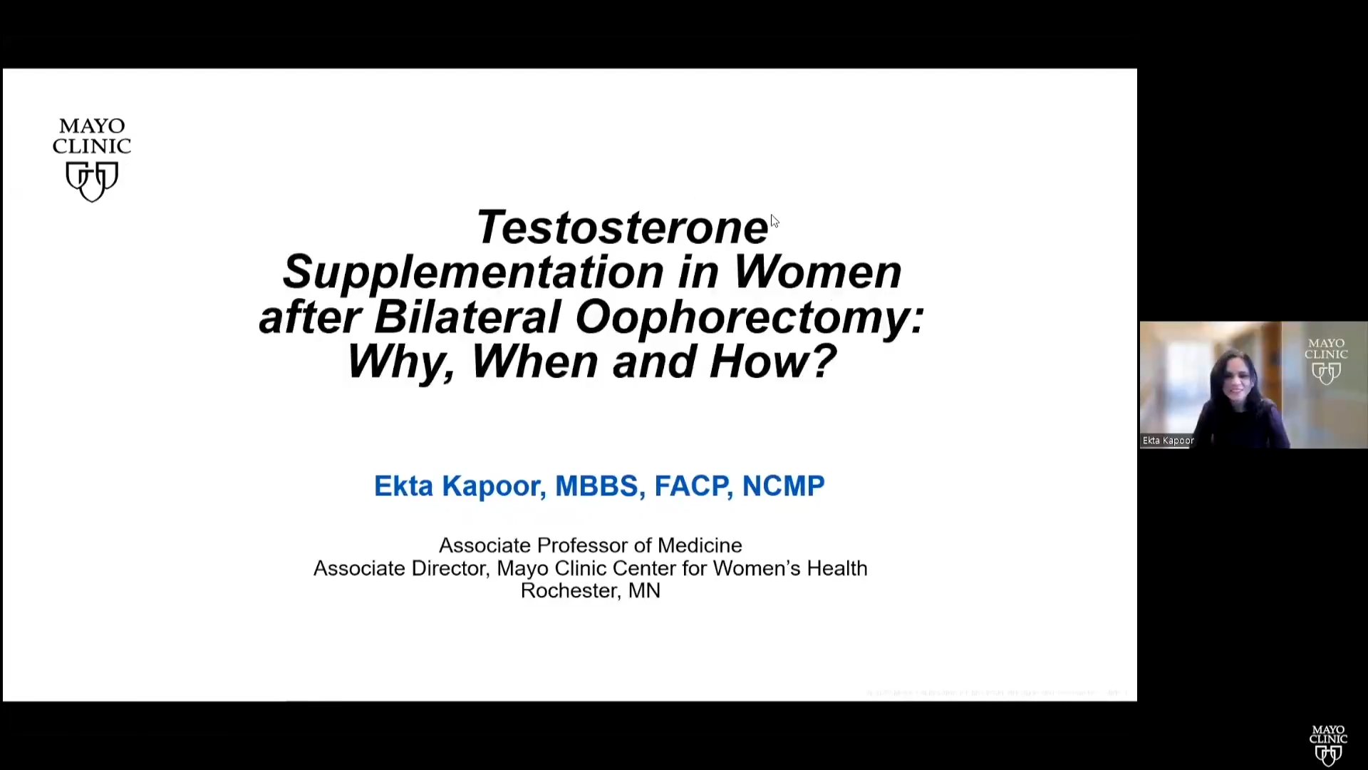 Testosterone Supplementation in Women after Bilateral Oophorectomy Why, When and How?